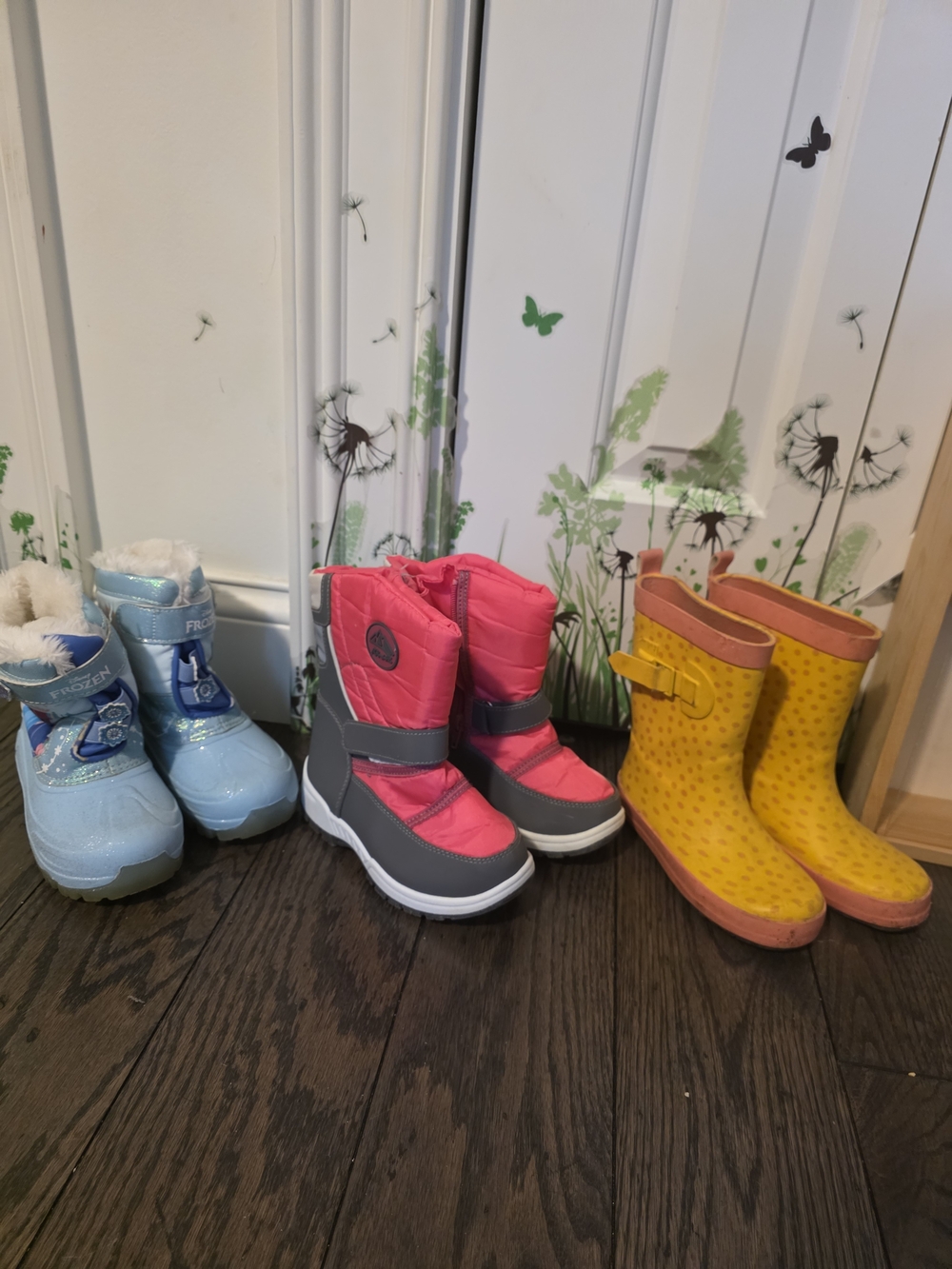 Pink & Gray Kids Winter Boots